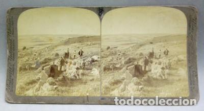 Photographie ancienne: FOTOGRAFIA ESTEREOSCOPICA. PLATAEA, OVER RUINES FORTIFICACION, GRECIA -