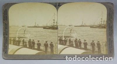 Photographie ancienne: FOTOGRAFIA ESTEREOSCOPICA. BRITISH NAVY CORONATION REVIEW SPITHEAD ENGLAND, 1902 - P-ESTEO-034
