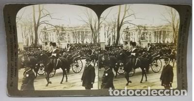 Photographie ancienne: FOTOGRAFIA ESTEREOSCOPICA. PRESIDENT LEAVING FOR CAPITOL INAUGURATION OF MC KINLEY 1901- P-ESTEO-048