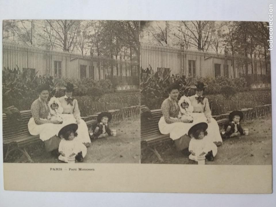 Photographie ancienne: POSTAL ESTEREOSCOPICA, PARIS - PARC MONCEAU, SIN CIRCULAR