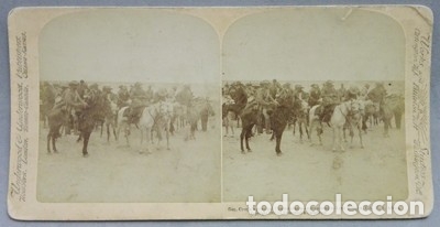 Photographie ancienne: FOTOGRAFIA ESTEREOSCOPICA. PRINCIPALES COMANDANTES DE GRAL. CRONJE ENTREGADOS A LORD ROBERTS, AFRICA