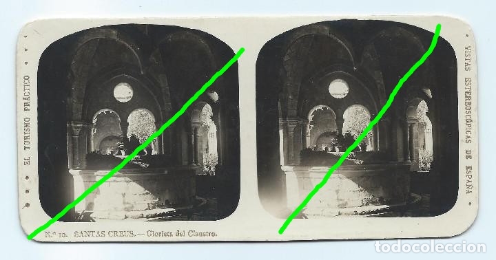 Fotograf&iacute;a antigua: EL TURISMO PR&Aacute;CTICO. VISTA ESTEREOSC&Oacute;PICA. N&ordm;10 SANTAS CREUS - GLORIETA DEL CLAUSTRO.
