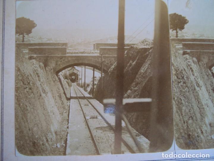 Fotograf&iacute;a antigua: (ES-190359)FOTOGRAFIA ESTEREOSCOPICA DESCONOCIDA-VIA FERROCARRIL.FUNICULAR TIBIDABO.R.MIQUEL