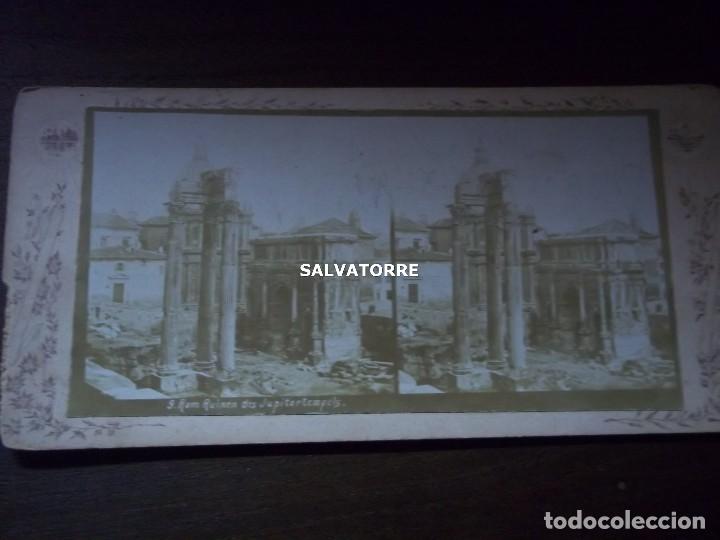 Fotograf&iacute;a antigua: fotografia estereoscopica. ROMA.ROM.- RUINAS TEMPLO DE JUPITER.RUINEN DES JUPITER TEMPELS