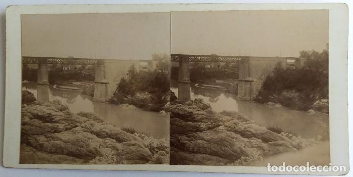 Fotograf&iacute;a antigua: PUENTE SOBRE EL RIO ALBAIDA