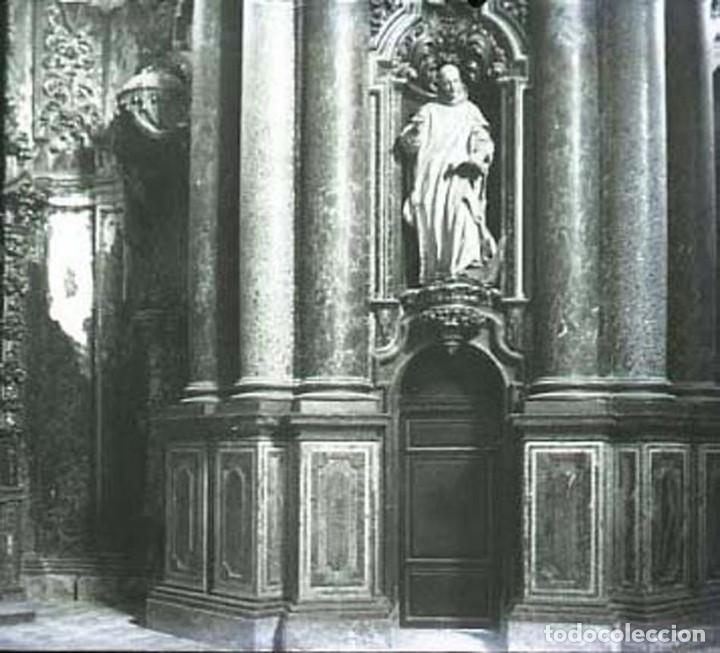 Fotografia antiga: FOTOGRAFIA ESTEREOSCOPICA EN CRISTAL DE INTERIOR DE CATEDRAL, NO LOCALIZADA, PRINCIPIOS DE SIGLO XX,