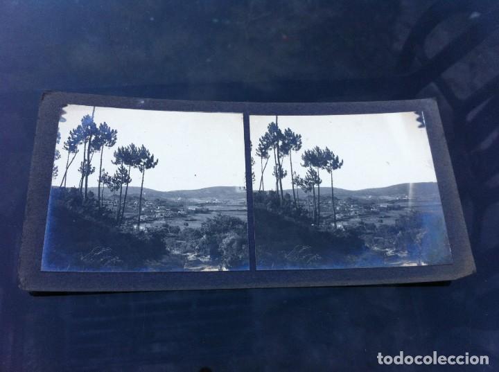 Photographie ancienne: FOTOGRAF&Iacute;A ESTEREOSC&Oacute;PICA. VISTA DE PUEBLO ENTRE &Aacute;RBOLES