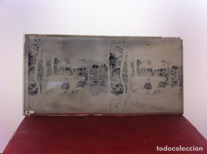 Fotografia antica: CRISTAL ESTEREOSC&Oacute;PICO. NI&Ntilde;OS JUGANDO.