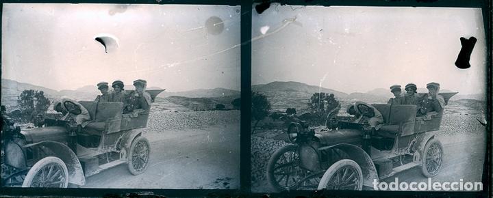 Photographie ancienne: COCHE ANTIGUO NEGATIVO CRISTAL ESTEREOSCOPICO