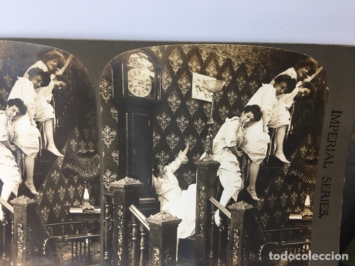 Fotografia antica: FOTOGRAFIA ESTEREOSC&Oacute;PICA - IMPERIAL SERIES 5492 - TRAVESURAS DE MUCHACHAS - EL DIABLO SUELTO -