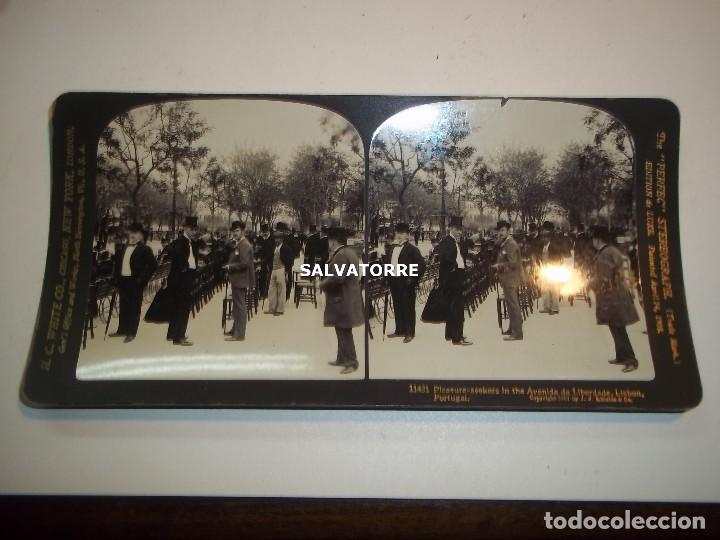 Fotografia antica: FOTOGRAFIA ESTEREOSCOPICA.AVENIDA LIBERDADE.LOSBON.LISBOA1903,AVENIDA LIBERTAD