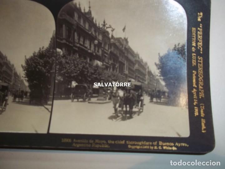 Fotografia antica: FOTOGRAFIA ESTEREOSCOPICA,AVENIDA DE MAYO.BUENOS AIRES.ARGENTINA.1903