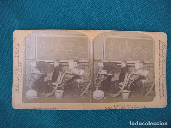 Fotografia antica: NI&Ntilde;OS EN COLEGIO FOTO ESTEROSC&Oacute;PICA
