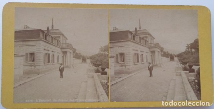 Fotografia antica: ESCORIAL LA CASITA DEL PRINCIPE ESTEREOSCOPICA