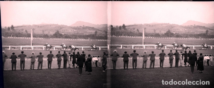 Antique Photography: HIPODROMO DE LASARTE NEGATIVO CELULOIDE ESTEREOSCOPICO