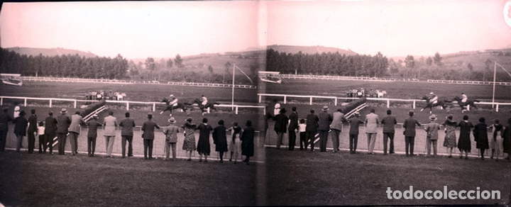 Antique Photography: HIPODROMO DE LASARTE NEGATIVO CELULOIDE ESTEREOSCOPICO