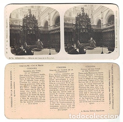 Fotograf&iacute;a antigua: FOTOGRAFIA ESTEREOSCOPICA. CORDOBA. SILLERIA DEL CORO DE LA CATEDRAL, N&ordm; 8 - P-ESTEO-093,2