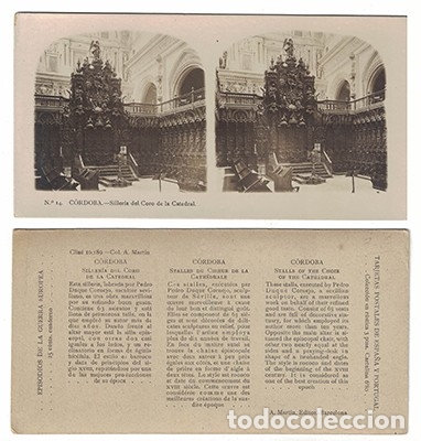Fotograf&iacute;a antigua: FOTOGRAFIA ESTEREOSCOPICA. CORDOBA. SILLERIA DEL CORO DE LA CATEDRAL, N&ordm; 14 - P-ESTEO-101