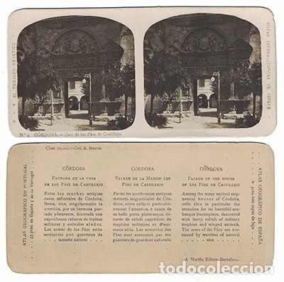 Fotograf&iacute;a antigua: FOTOGRAFIA ESTEREOSCOPICA. CORDOBA. CASA DE LOS PAEZ DE CASTILLEJO, N&ordm; 4 - P-ESTEO-105