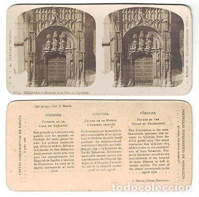 Fotograf&iacute;a antigua: FOTOGRAFIA ESTEREOSCOPICA. CORDOBA. FACHADA DE LA CASA EXPOSITOS, N&ordm; 5 - P-ESTEO-107