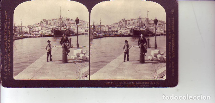 Antique Photography: CAGLIARI CAPITAL DE CERDE&Ntilde;A - VISTA DESDE EL MUELLE - ITALIA