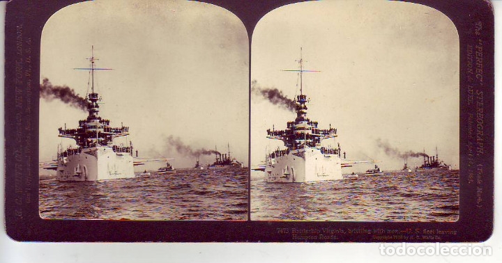 Photographie ancienne: BUQUE DE GUERRA VIRGINIA U.S.A.1903