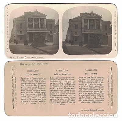 Antique Photography: FOTOGRAFIA ESTEREOSCOPICA. TEATRO PRINCIPAL, CASTELLON, N&ordm; 8 - P-ESTEO-144