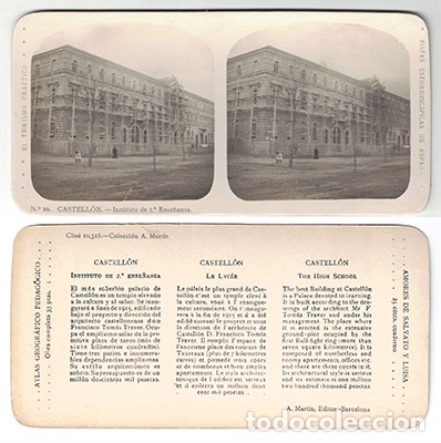 Antique Photography: FOTOGRAFIA ESTEREOSCOPICA. INSTITUTO DE 2&ordf; ENSE&Ntilde;ANZA, CASTELLON, N&ordm; 10 - P-ESTEO-145