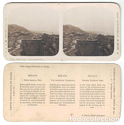 Fotografia antiga: FOTOGRAFIA ESTEREOSCOPICA. MALAGA, VISTA PARCIAL ESTE, N&ordm; 2 - P-ESTEO-179