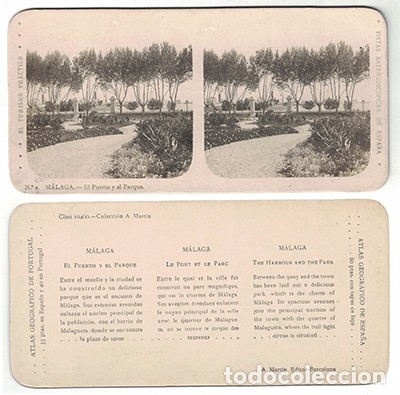 Fotografia antiga: FOTOGRAFIA ESTEREOSCOPICA. MALAGA, EL PUERTO Y EL PARQUE, N&ordm; 4 - P-ESTEO-180