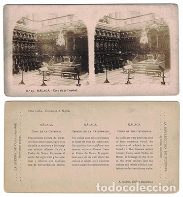 Antique Photography: FOTOGRAFIA ESTEREOSCOPICA. MALAGA, CORO DE LA CATEDRAL, N&ordm; 13 - P-ESTEO-190