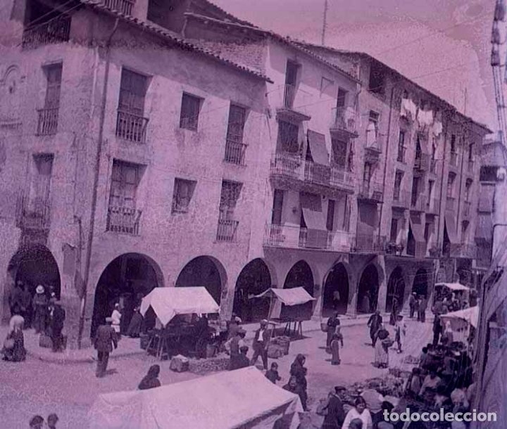 Antique Photography: Girona. Plaza de la Libertad. Mercado. c. 1905