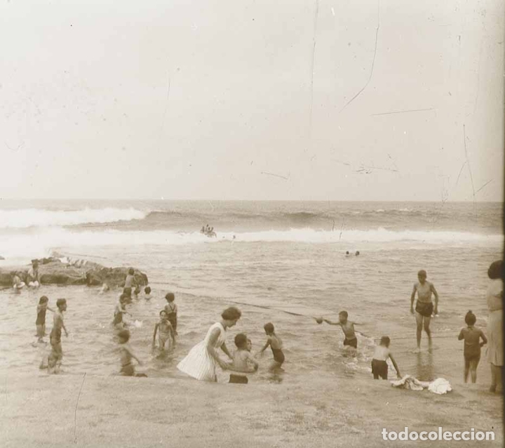 Photographie ancienne: CANARIAS. Playa. Ba&ntilde;istas. Oleaje. 1960