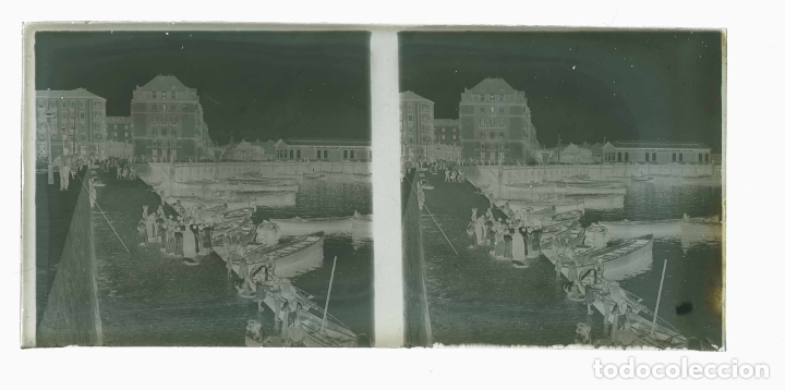 Fotografia antica: Norte de Espa&ntilde;a. Puerto. Pescadores. Barcas. Preciosa foto. c. 1915
