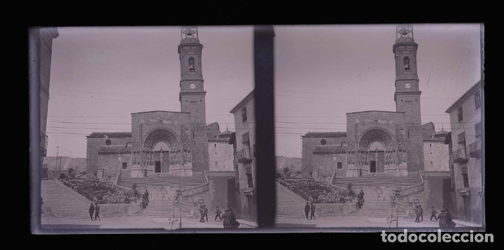 Fotografia antica: Maestrazgo. Plaza y iglesia. preciosa imagen. c. 1915