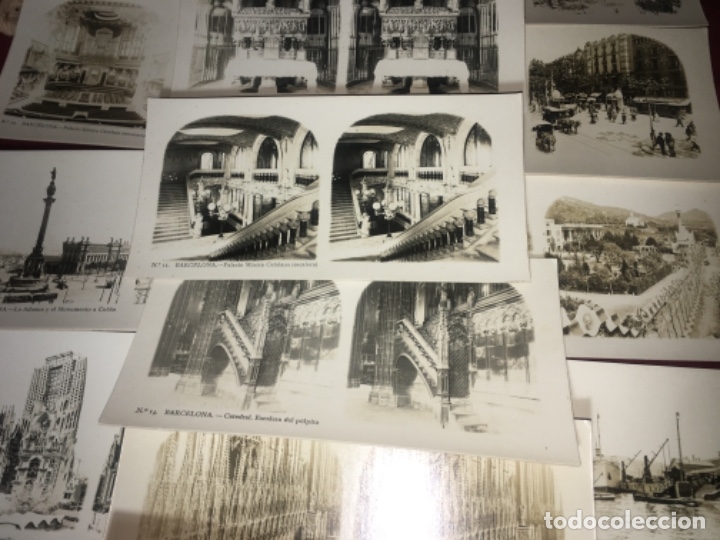 Fotografía antigua: Barcelona Colección completa 14 fotografías estereoscopícas originales excelente conservación - Foto 4 - 180826297