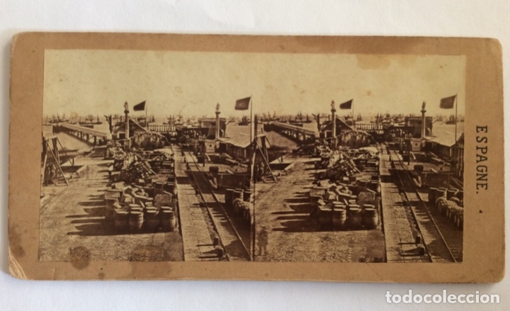 Antique Photography: FOTOGRAF&Iacute;A ALBUMINA ESTEREOSCOPICA. GAUDIN. MUELLE Y PUERTO DE C&Aacute;DIZ.