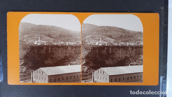 Fotografia antica: FOTOGRAFIA ESTEREOSCOPICA ANTIGUA CASTELLFOLLIT DE LA ROCA VISTA GIRONA ,SPA 14