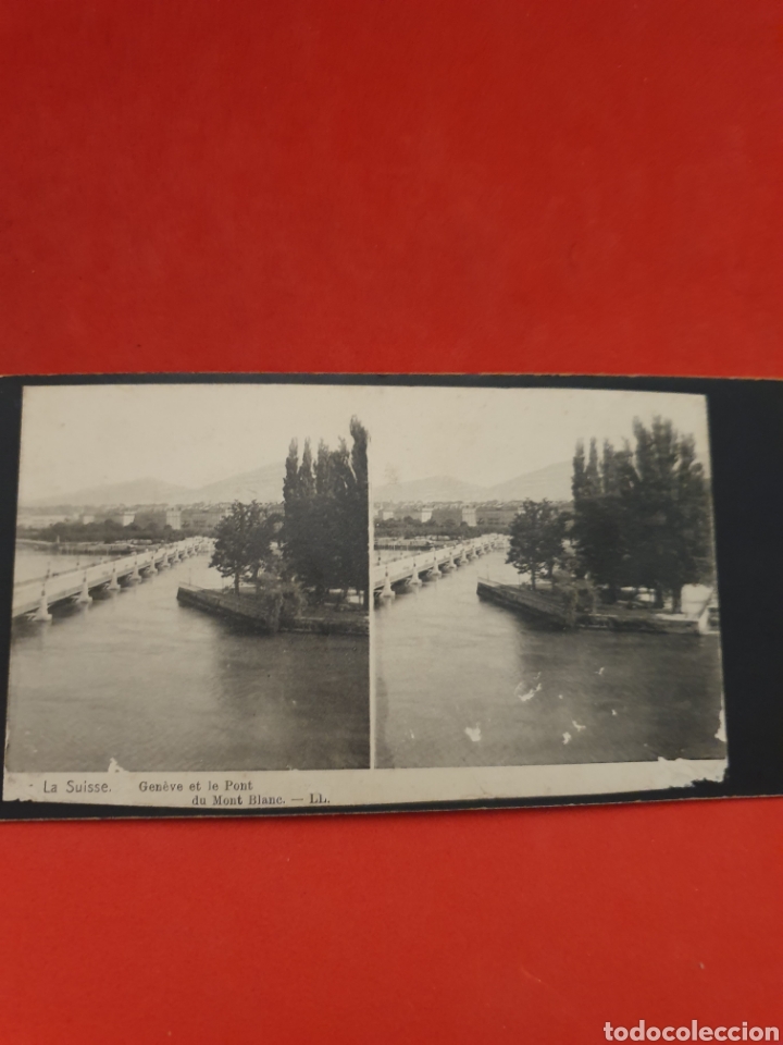 Antique Photography: La Suisse.Geneve te le Pont du Mont Blanc.1890-1900 Aprox.