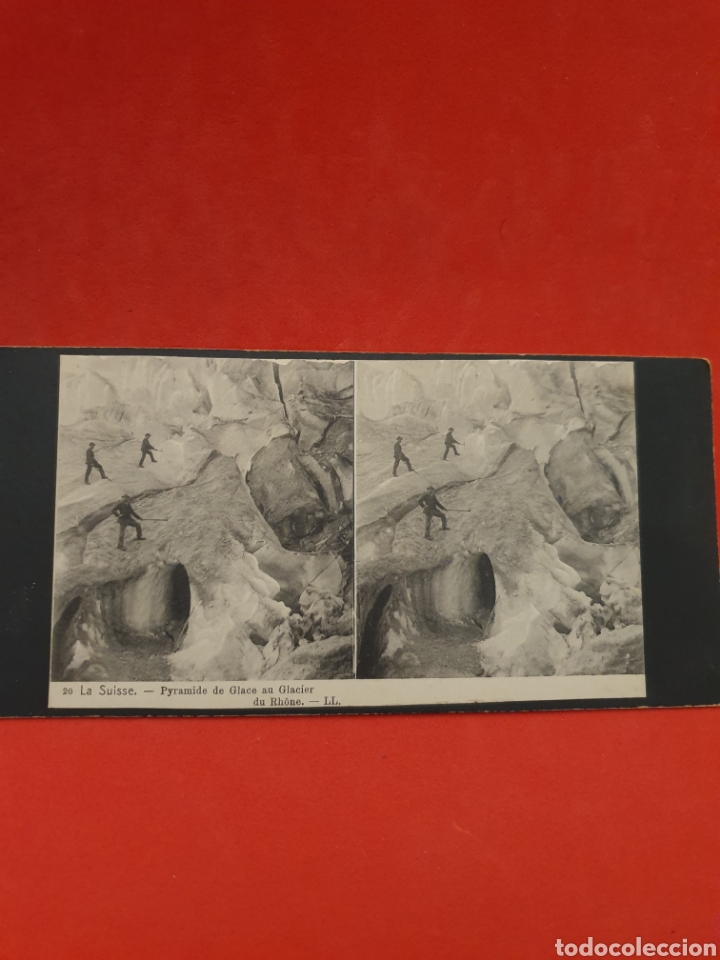 Antique Photography: La Suisse Pyramide de Glace au Glacier. 1890-1900 Aprox.