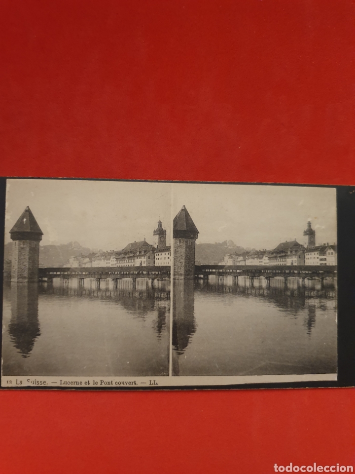 Antique Photography: La Suisse.Lucerne et le Pont Couvert.1890-1900 Aprox.