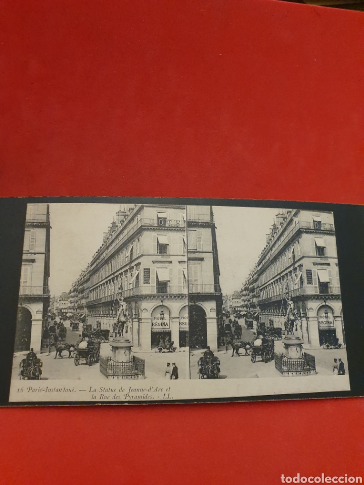 Fotografia antica: La Statne de Jeanne D'Are et la Rue des Pyramides.1890-1900 Aprox.