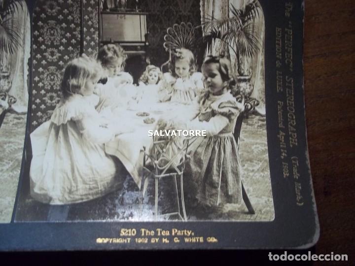 Fotografia antiga: FOTOGRAFIA ESTEREOSC&Oacute;PICA. MERIENDA DE NI&Ntilde;AS.THE TEA PARTY. 1903