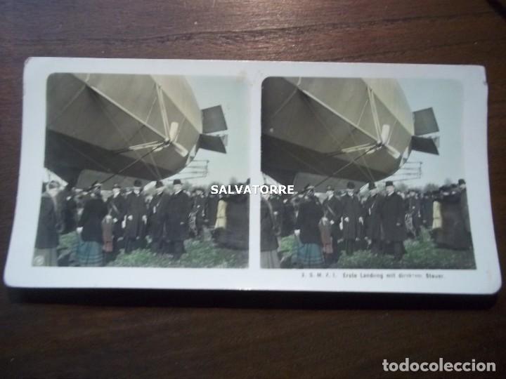 Fotografia antiga: FOTOGRAFIA ESTEREOSC&Oacute;PICA.ZEPPELIN.ERSTE LANDUNG. MILT STEUER