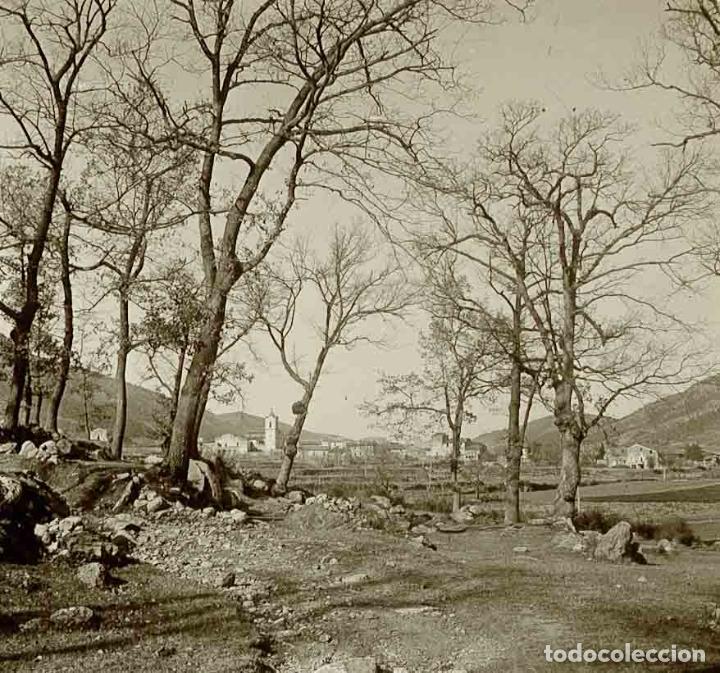 Photographie ancienne: PREPIRINEO. Preciosa foto de pueblo y peque&ntilde;o bosque. c. 1925
