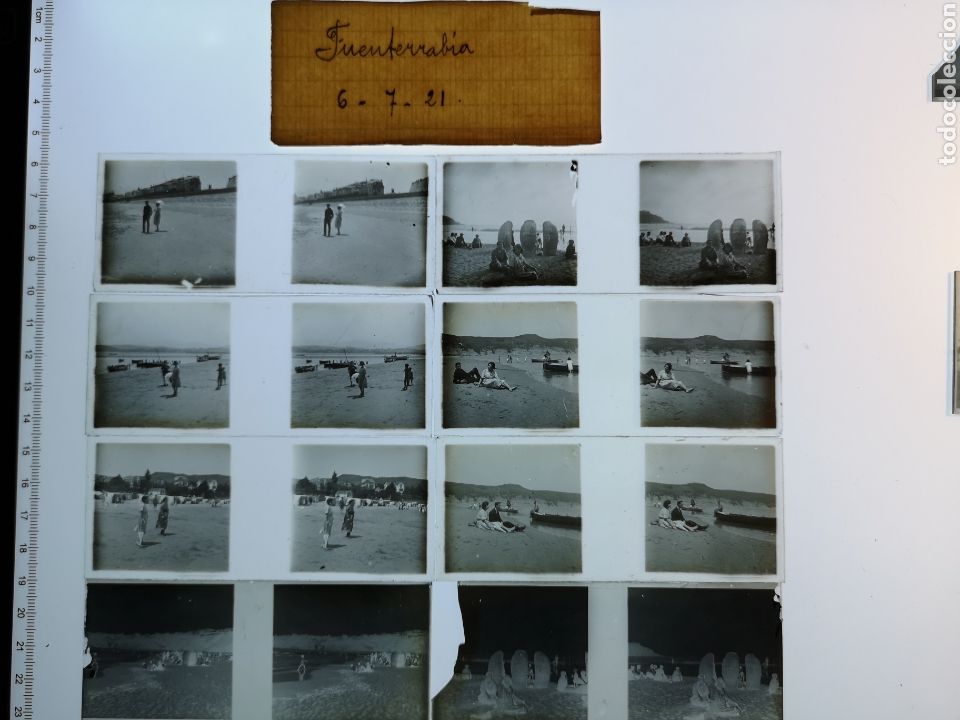 Photographie ancienne: FUENTERRABIA. 1921.LOTE DE 6 POSITIVOS Y 2 NEGATIVOS ESTEREOSCOPICOS