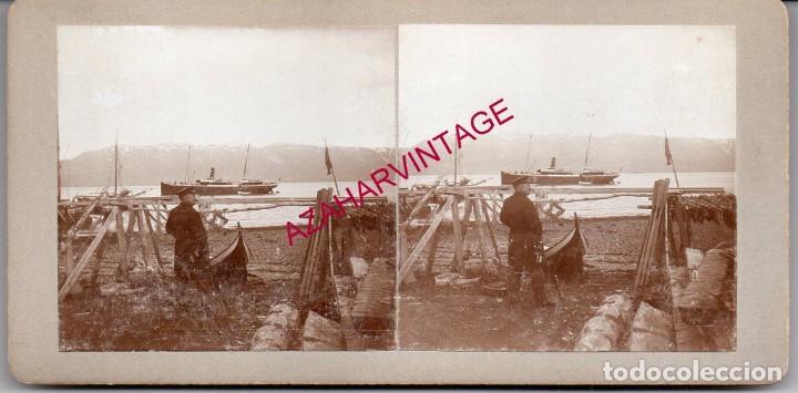 Fotografia antiga: FOTOGRAFIA ESTEREOSCOPICA ANTIGUA PUERTO A IDENTIFICAR