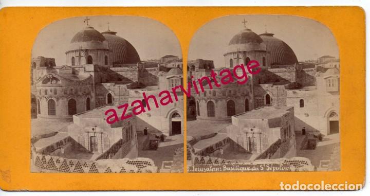 Fotografia antica: ANTIGUA FOTOGRAFIA ESTEROSCOPICA, JERUSALEN, BASILICA DEL SANTO SEPULCRO
