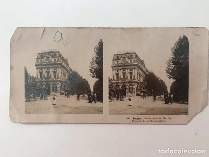 Fotografia antica: PARIS. Fotograf&iacute;a Estereoscopica. THEATRE DE LA RENAISSANCE , esquina fatigada. (a.1907)