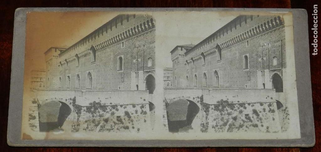 Antique Photography: FOTOGRAFIA ESTEREOSCOPICA DEL CASTILLO DE MILAN, MIDE 17,5 X 8,5 CMS.